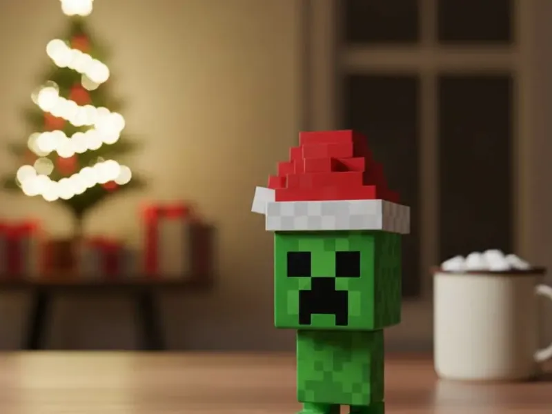 Cute Christmas Creeper Minecraft Mob