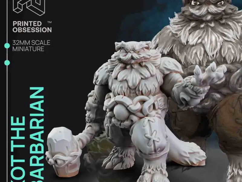 Barbarian -Tabaxi Caravan -Presupported - Illustrated and St