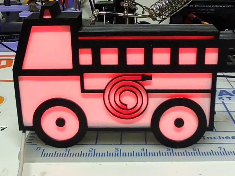 Firetruck LED Night Light/Light Box