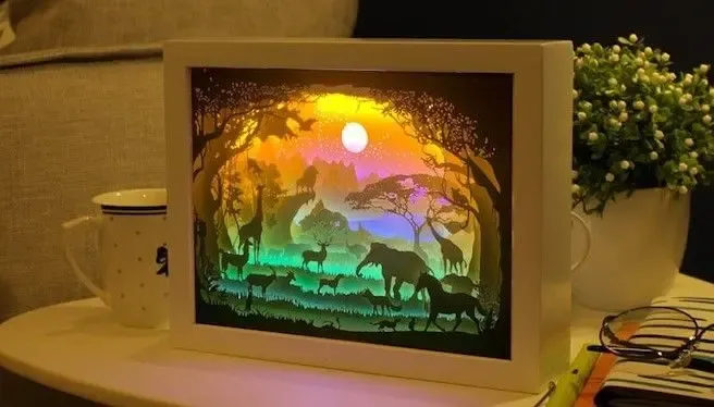 Afrikanische Landschaft Lichtkasten (Schattenkasten)