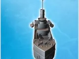 Modern cargo ship with open hold, observation mast, and life-4