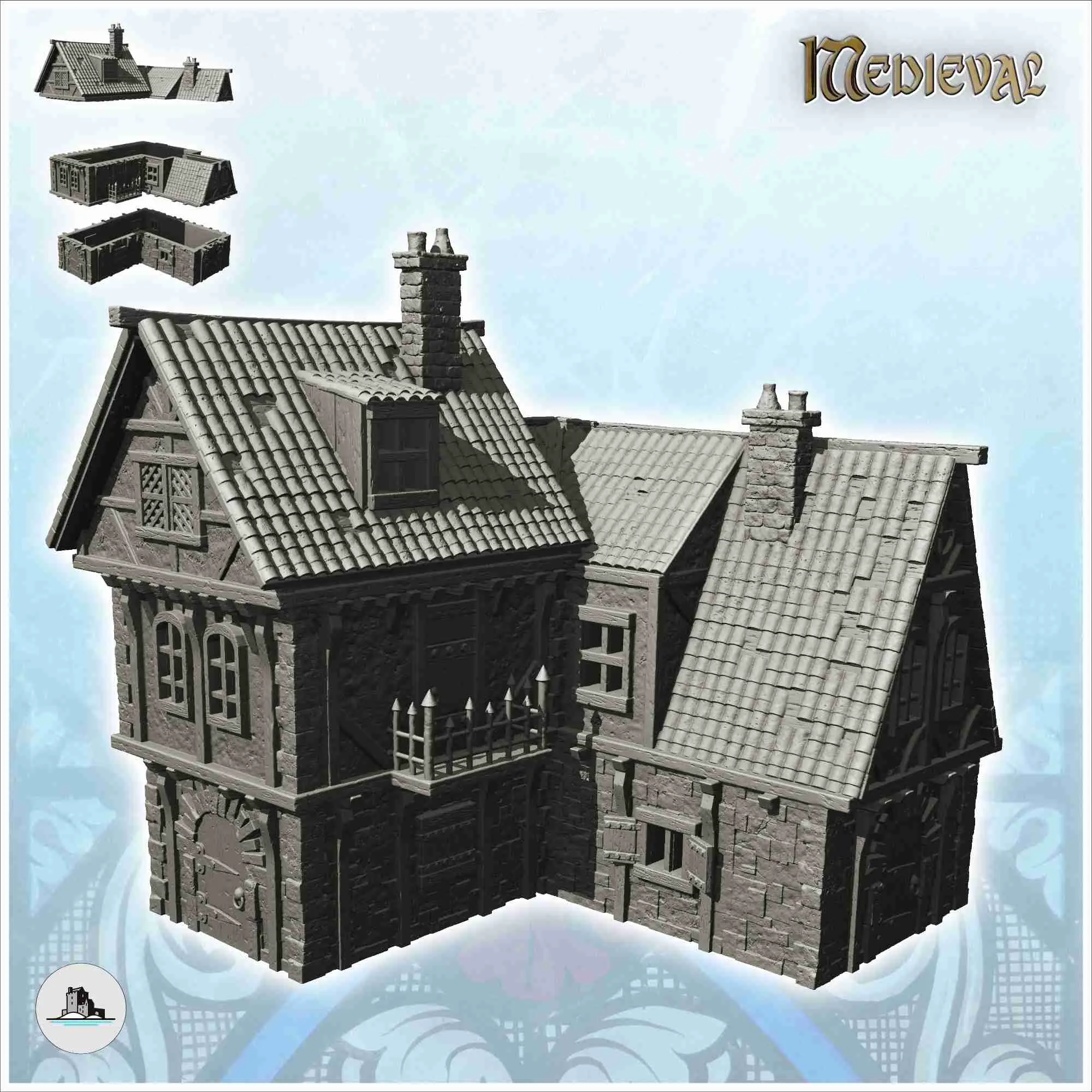 Mittelalterliches Dorf Pack Nr. 2 - Miniaturen Warhammer Terrain s