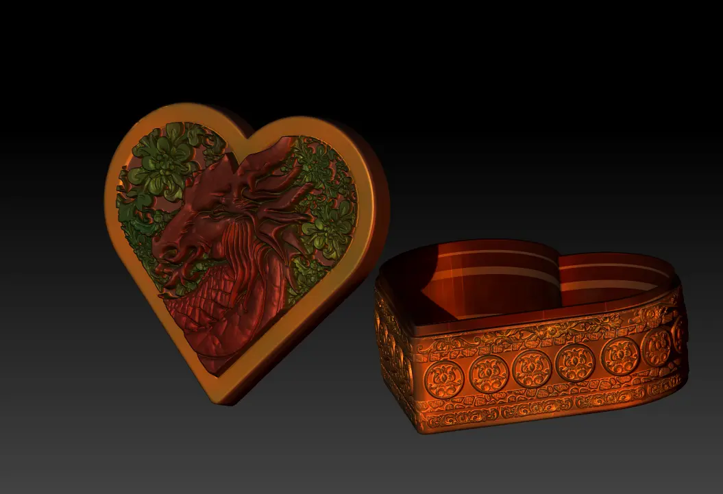 VALENTINES DAY HEART DRAGON GIFT BOX