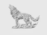 White wolf sculpture-2