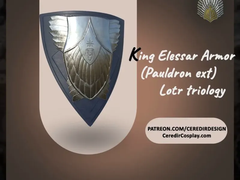 King Elessar Aragorn Pauldron lord of the rings 3D DIGITAL D