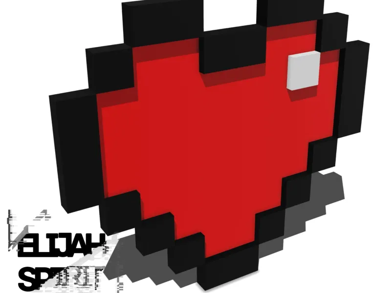 Inimă pixel montată pe perete pentru schimbarea ușoară a umpluturii de imprimare