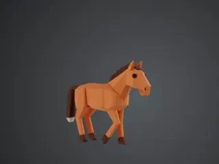 Low poly horse