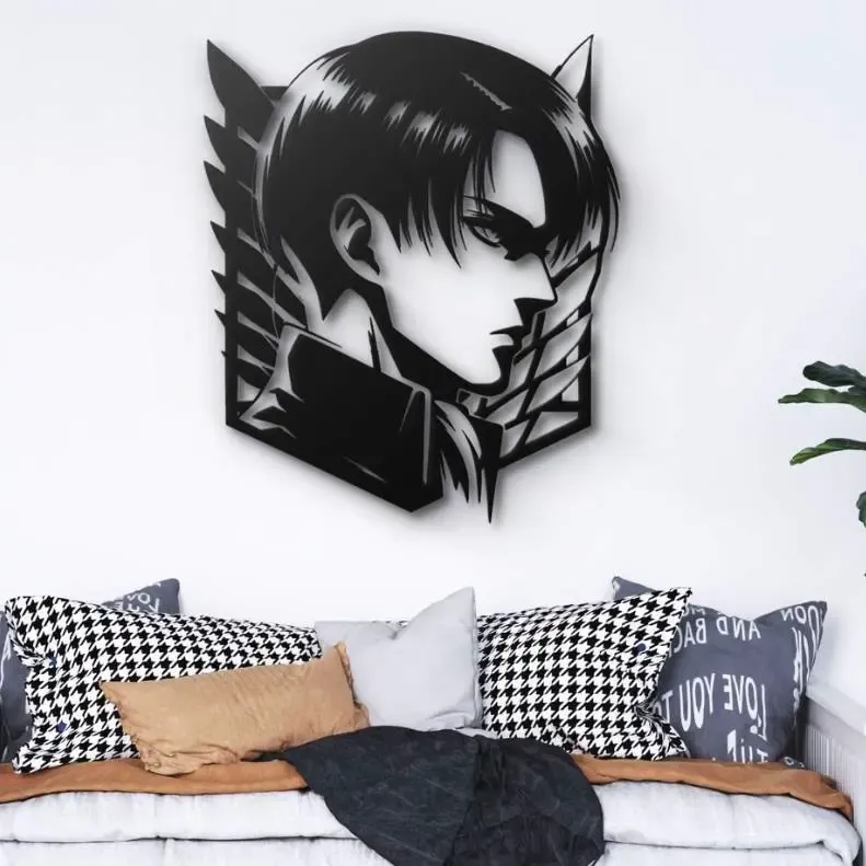 ⚔️🔥 Levi Ackerman 2D Wall Art – Printable Fan Design