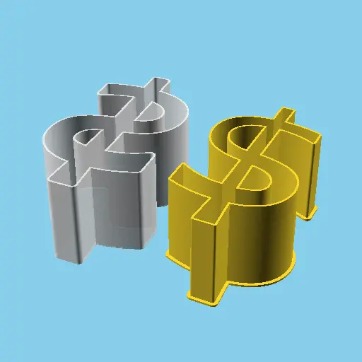 Dollar Sign, nestable box (v1)
