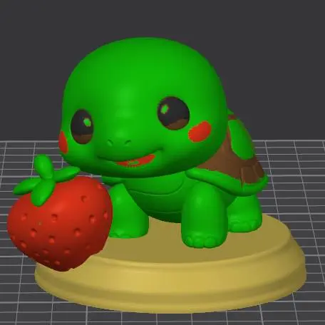 Cute Baby Turtle With Strawberry