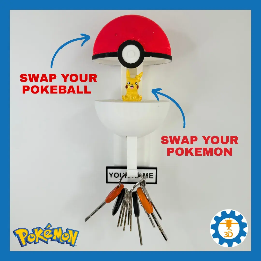 3D Printer Files | 3MF File | Pikachu Key Holder – Customizable ...