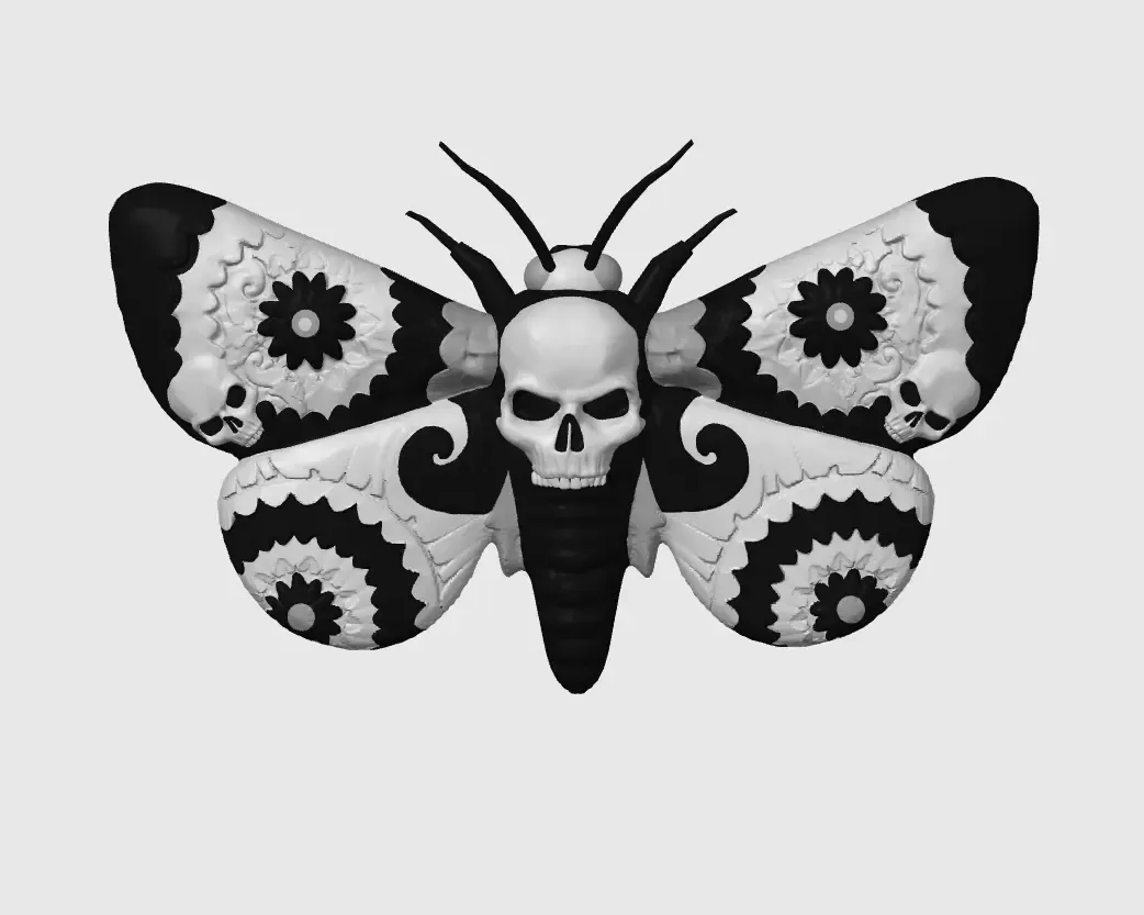 Death Moth by Pretzel Prints, Skull Butterfly, Wall decor