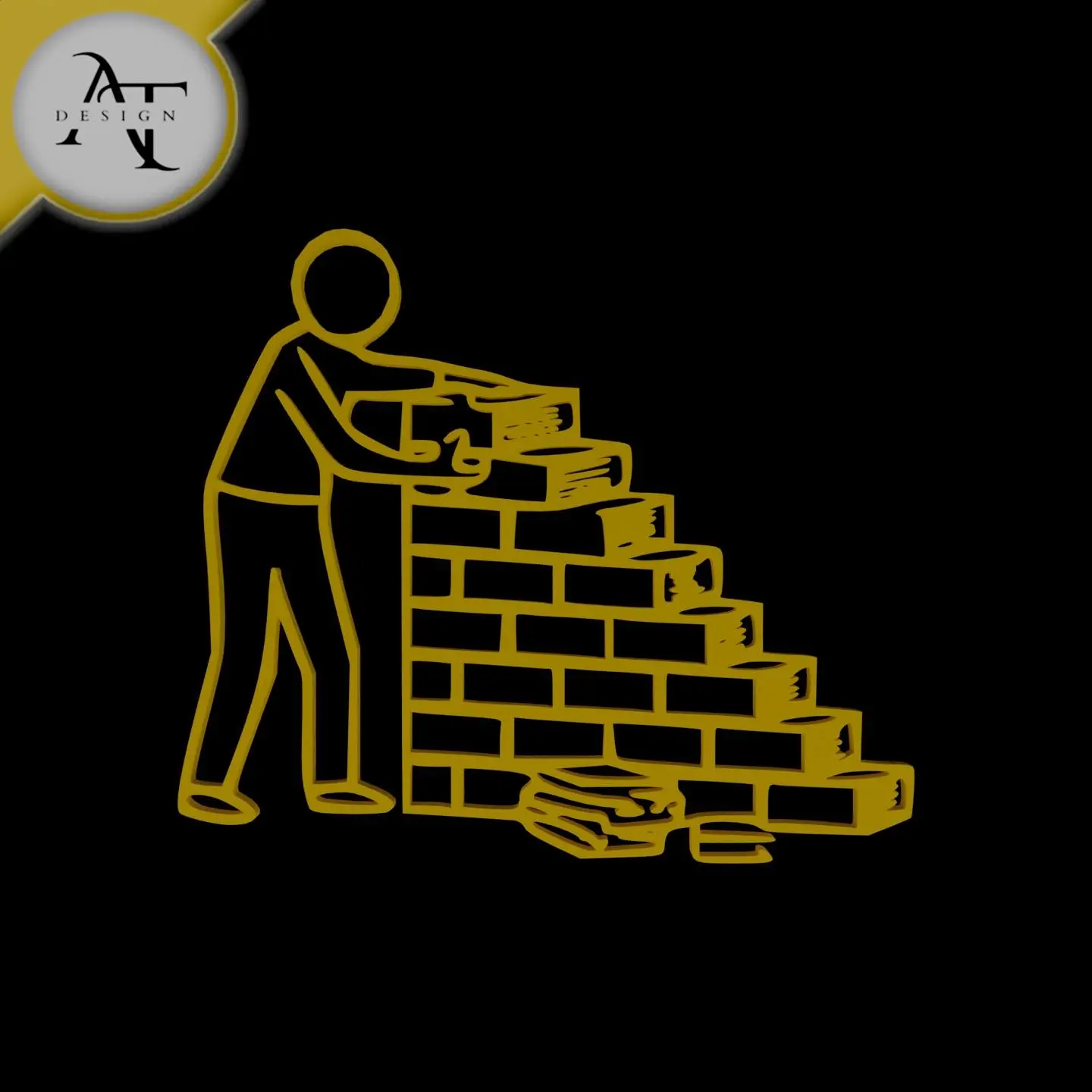 Builder - Silhouette - 2D Wall Art Decor