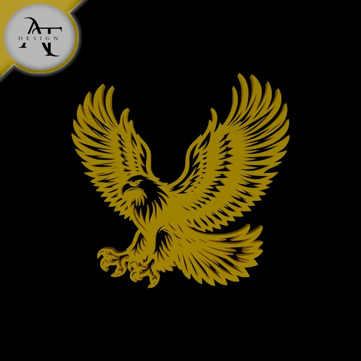 Home Decorations & Ornaments STL Descarga - Eagle - Silhouette - 2D ...