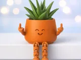 Flexi Middle Finger Planter | Articulated Smiley Plant Pot-2
