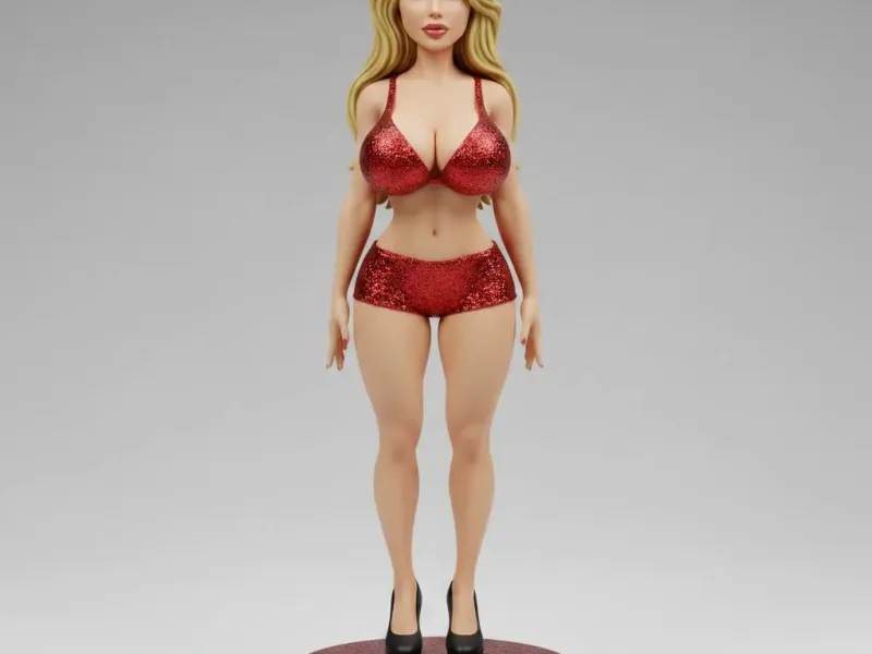 Scarlett Blaze – Red Glitter Stripper Dancer Figurine