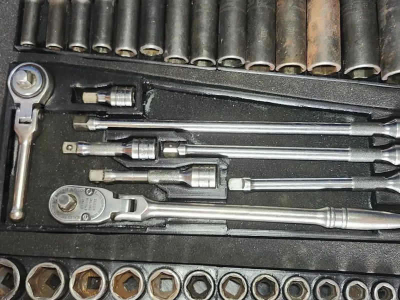 ⅜ Socket, Extension, and Ratchet Tool Storage Trays