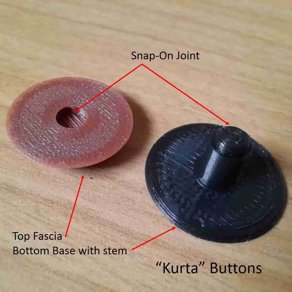 Bottoni rimovibili per vestiti stampati in 3D
