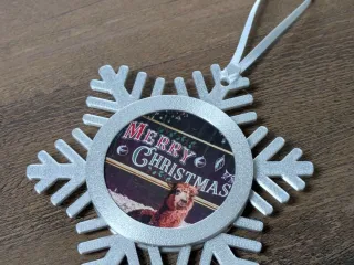 Snowflake Photo Ornament - Double Sided - Christmas Tree Dec