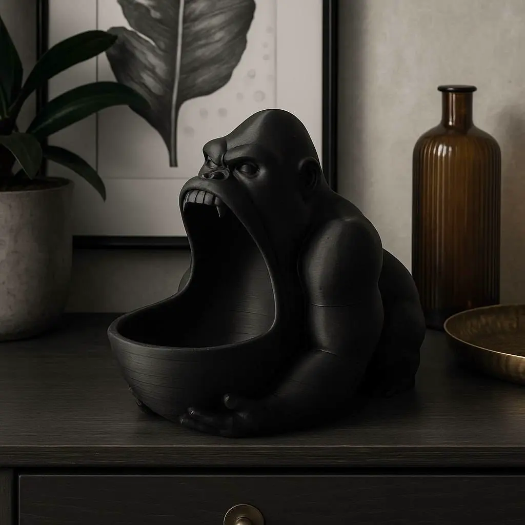 Gorilla Shaped Bowl Holder - Unique Home Decor