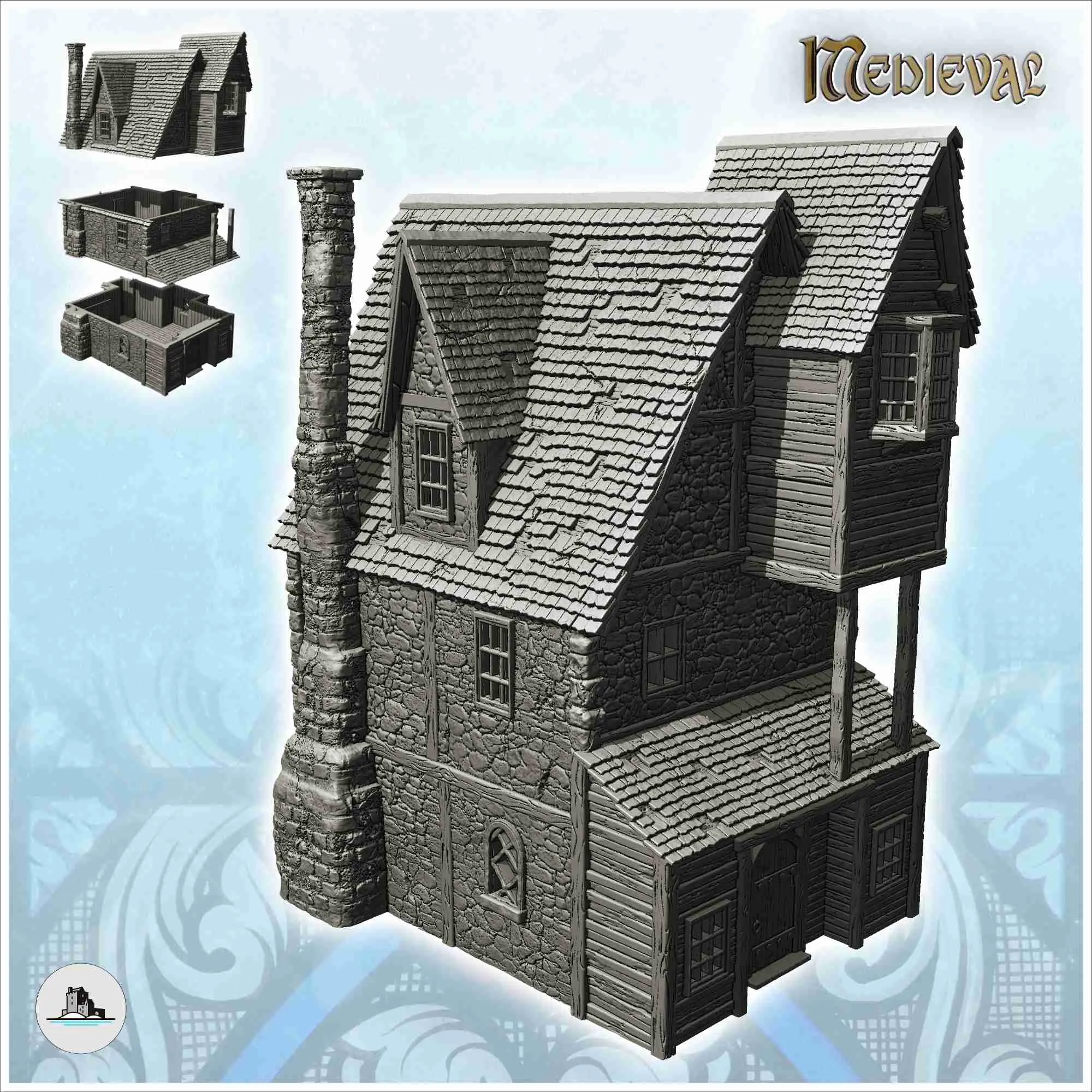 Mittelalterliches Dorf Pack Nr. 2 - Miniaturen Warhammer Terrain s