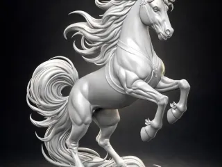 Rearing Fantasy Horse – Highly Detailed 3D Printable Statue