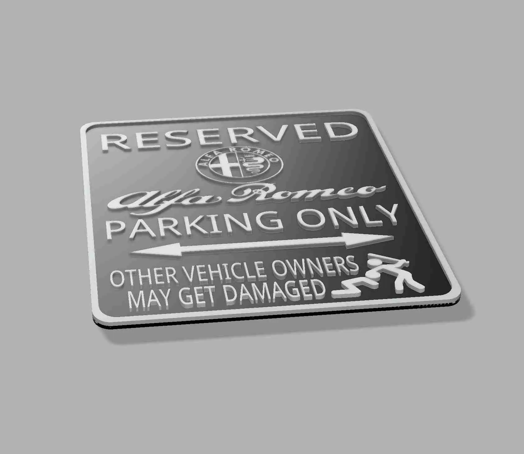 Alfa Romeo Giulia Stelvio Sinal de oficina de garagem de estacionamento #2