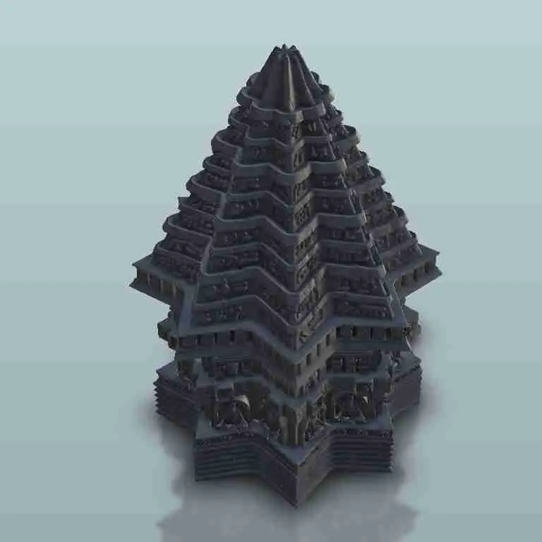 معبد شيكارا الهندي الهندوسي الهندوسي - منمنمات منمنمات وارمر تضاريس ق