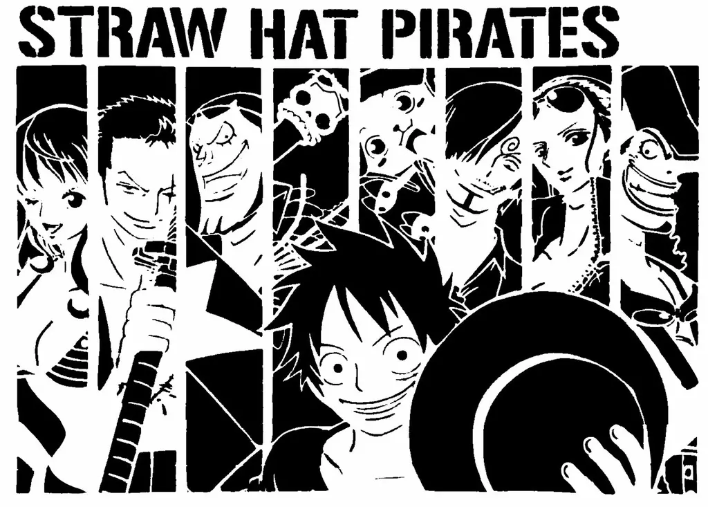 Stencil dei Pirati di Cappello di Paglia