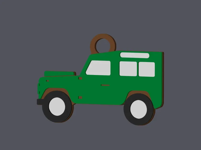 Land Rover Defender Side View - Keychain (2 versions)