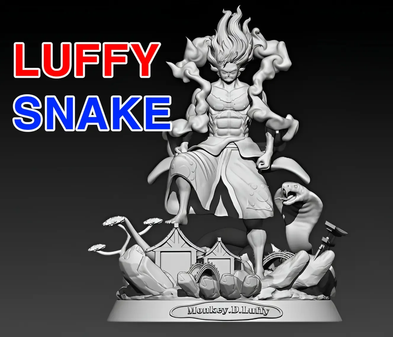 Luffy gear 4 - Snake Man - One Piece - 3d print