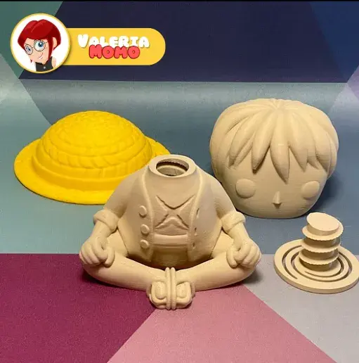 ONE PIECE Funko Pop Bobblehead D. LUFFY | STL + 3MF Colored