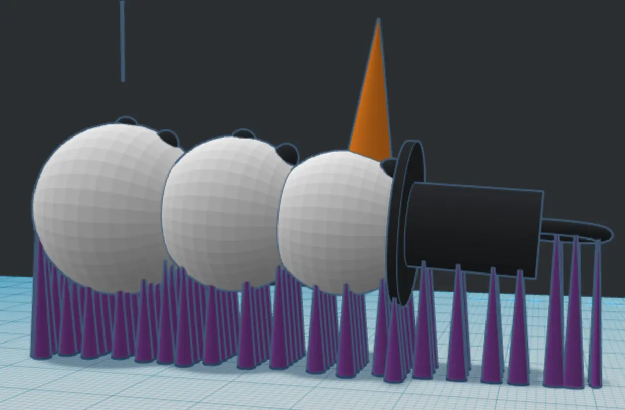 Snowman ornament with way too many supports