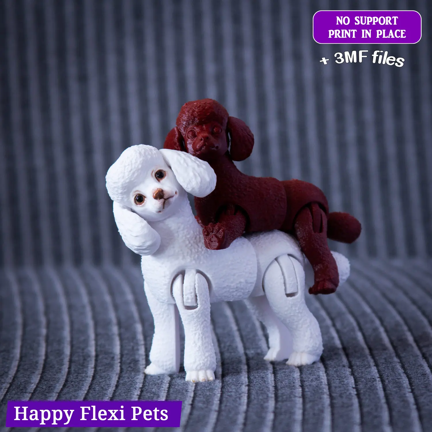 Poodle dog the articulated flexi toy by Happy Flexi pets