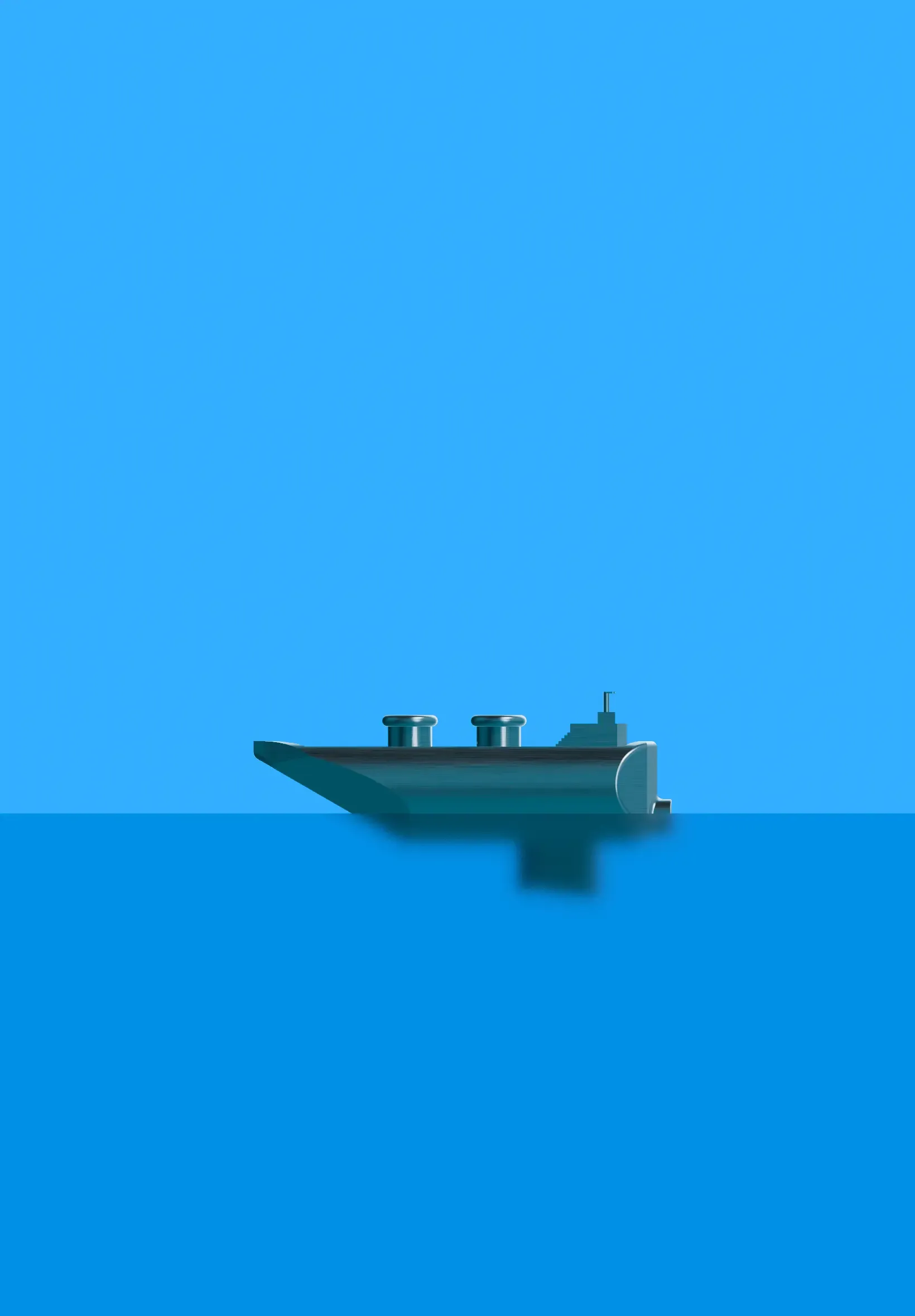 double balloon powered boat (realistic) +flag pole