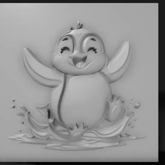 single penguin sliding on belly,