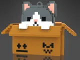 Pixel Cat in Box Keychain-4