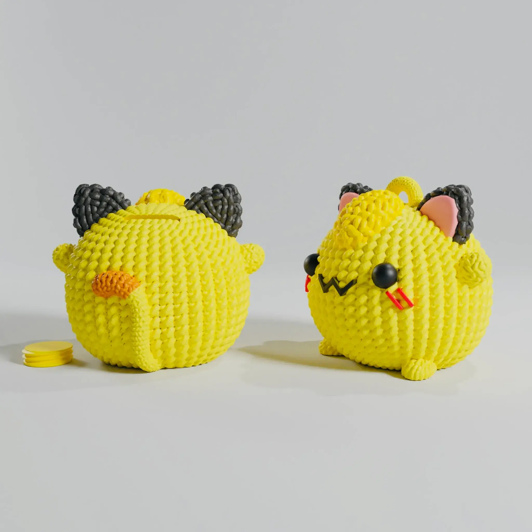 POKEMON MEOWTH CROCHET KNITTED - STL & 3MF MULTICOLOR