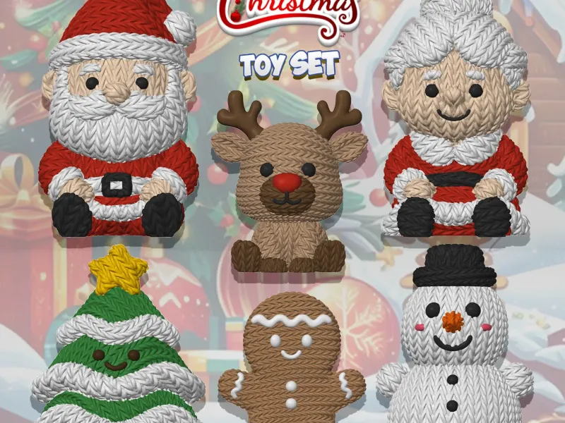 5 kaufen, 1 GRATIS! - Weihnachtsmann-Familie - Gestrickt