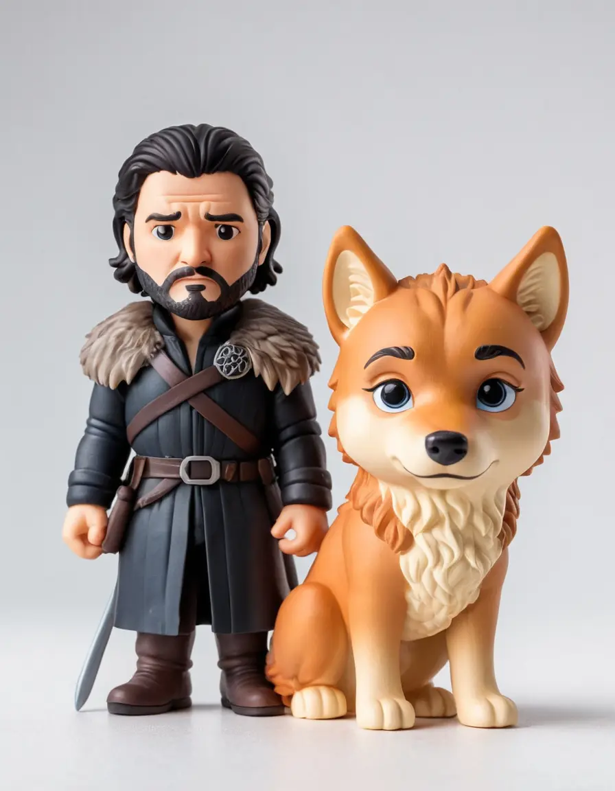 JON SNOW WITH DOG FIGURINE
