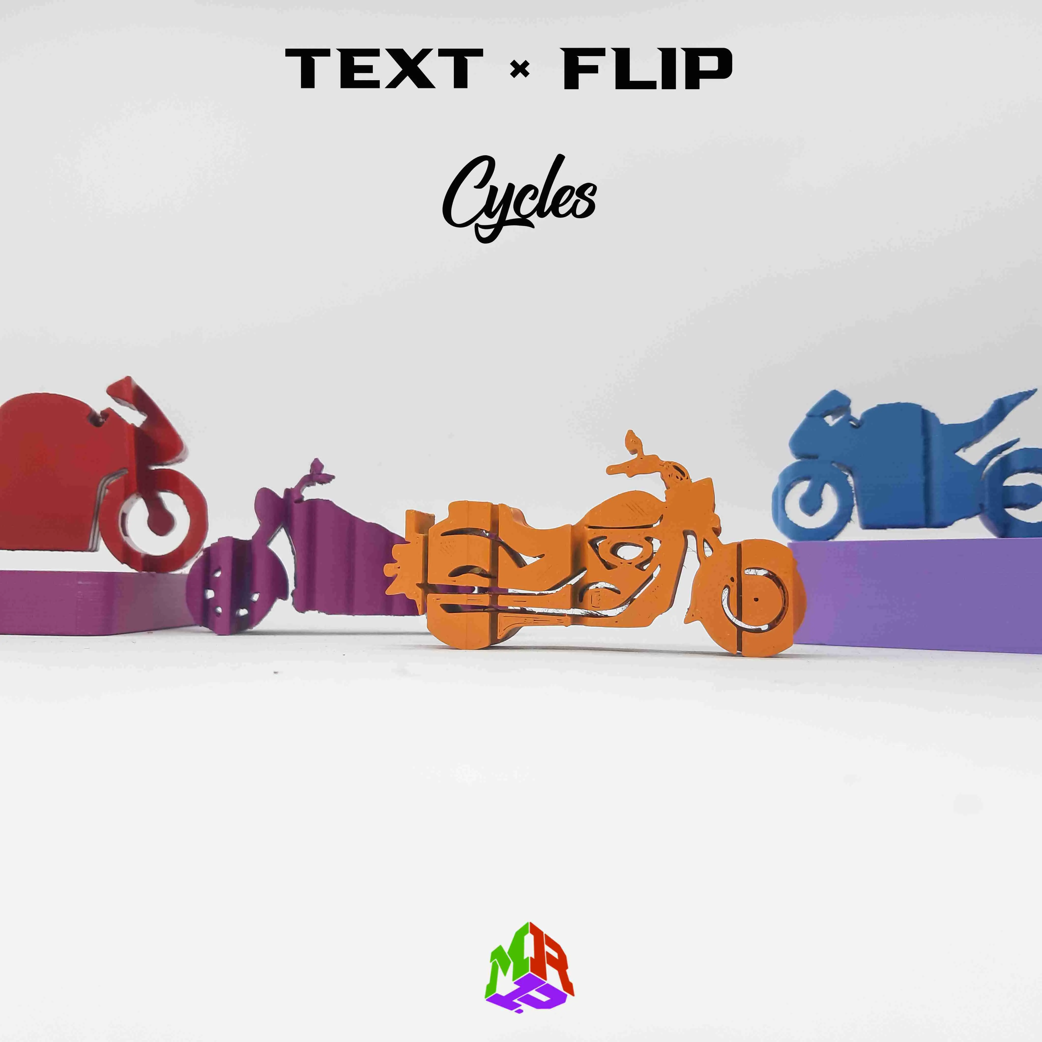 Text Flip - Rider (8 STLs)