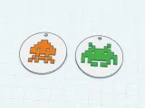 3D Space Invaders KeyChain Charm Set-3