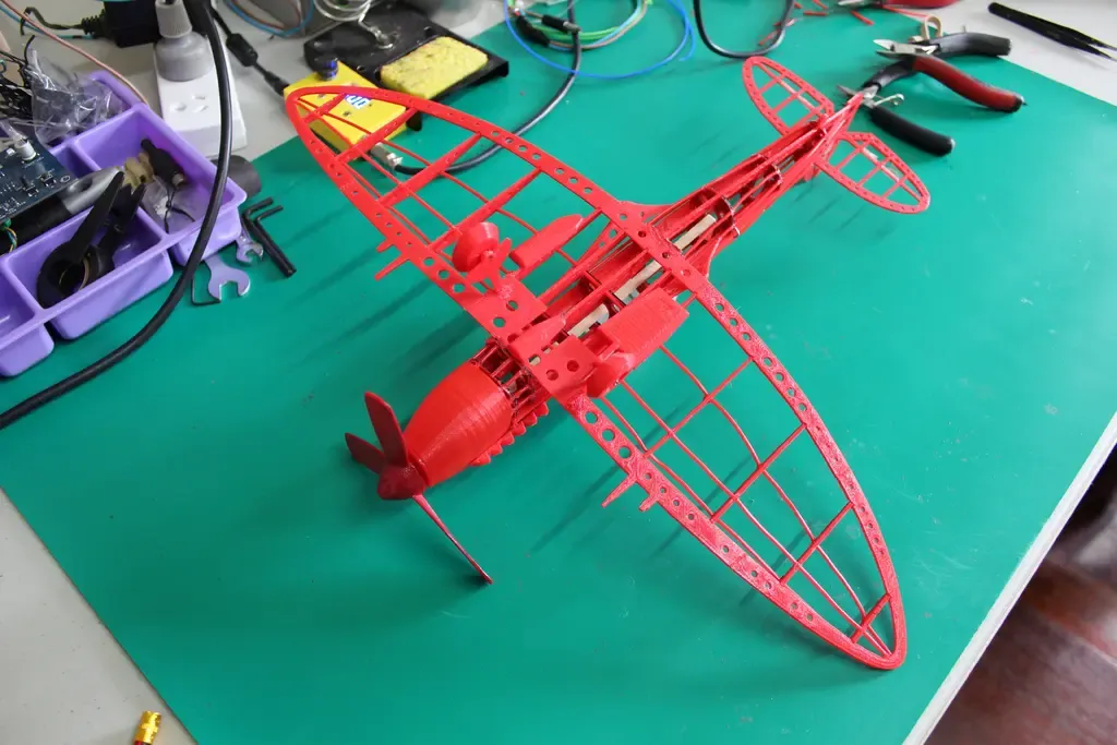 Spitfire rubber band model plane