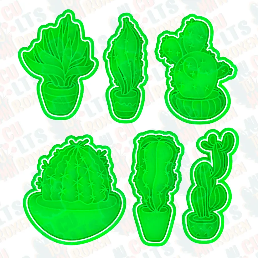 Construction Toys STL Download - Cactus cookie cutter set of 6by ...