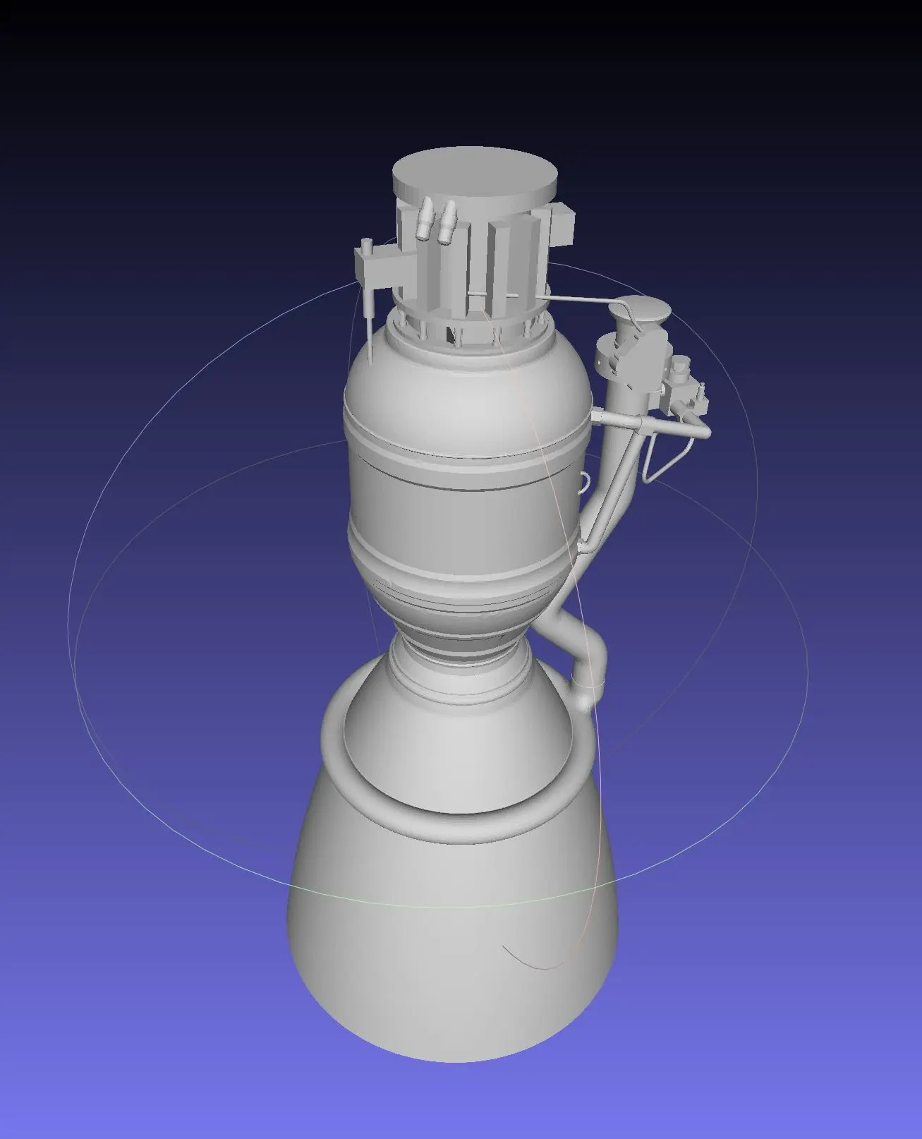 Space-X Merlin 1D Rocket Engine Printable Desk Model