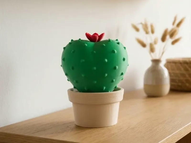 Round Cute Cactus Botanical Shelf Decor