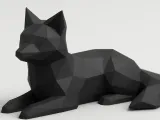 Low-Poly Lying Fox-0