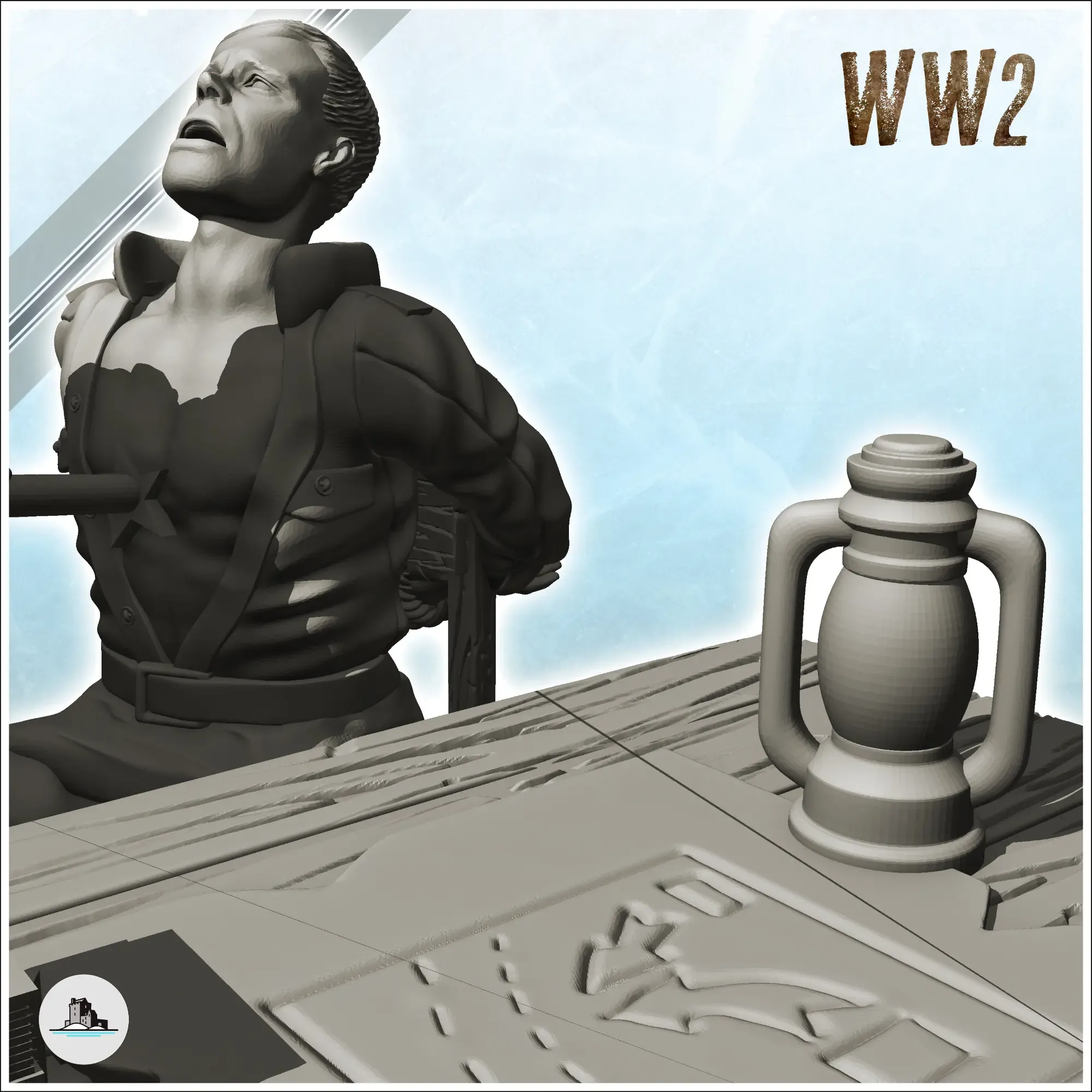 Interrogation scene with German soldier (7) - WW2