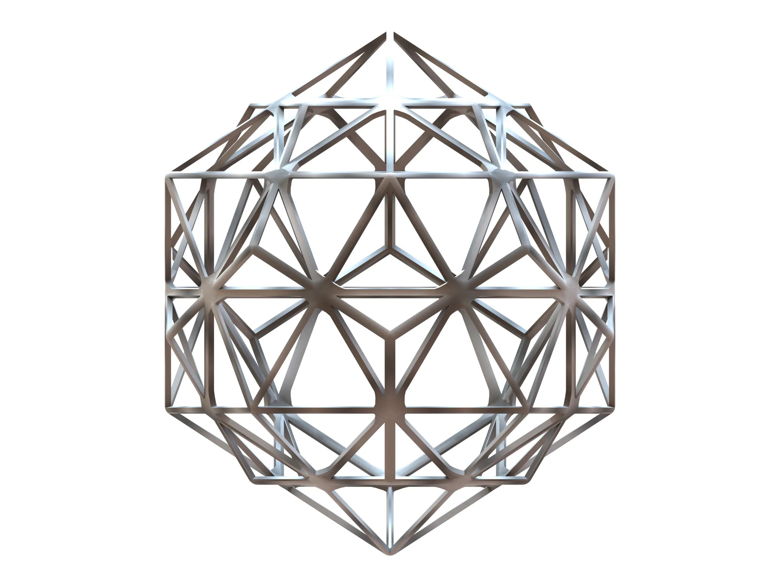 Formă Wireframe Compus din Dodecaedru și Icosaedru