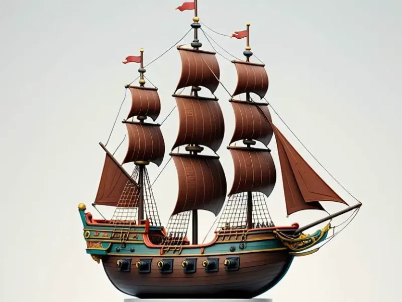 3210 Pirate Sailing Ship with Cannons  Style Minimalist STL
